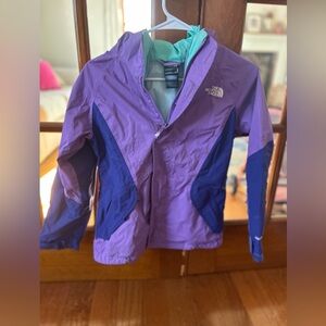 The North Face Kids Purple and Blue Raincoat